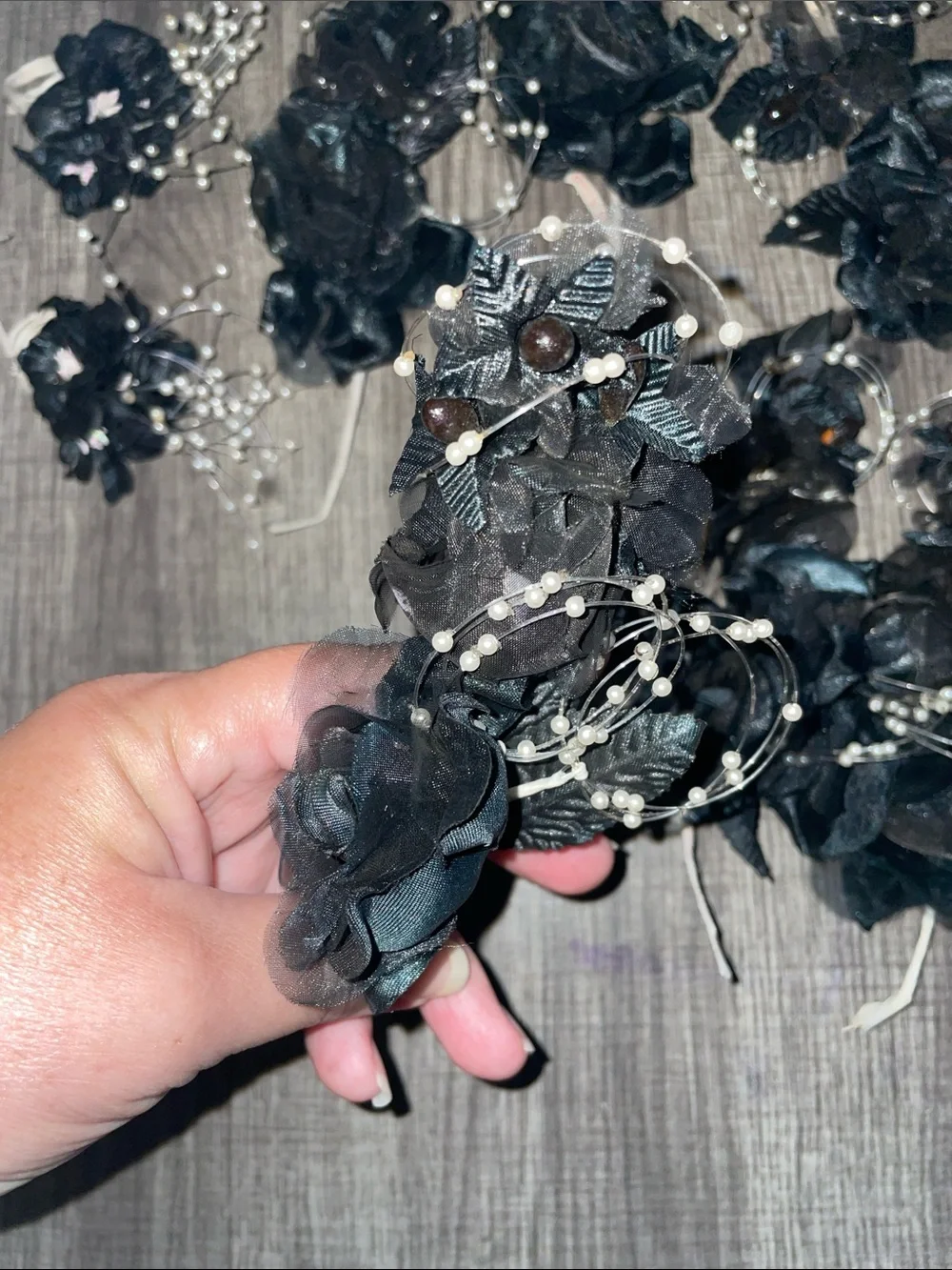 Halloween Black artificial Flowers